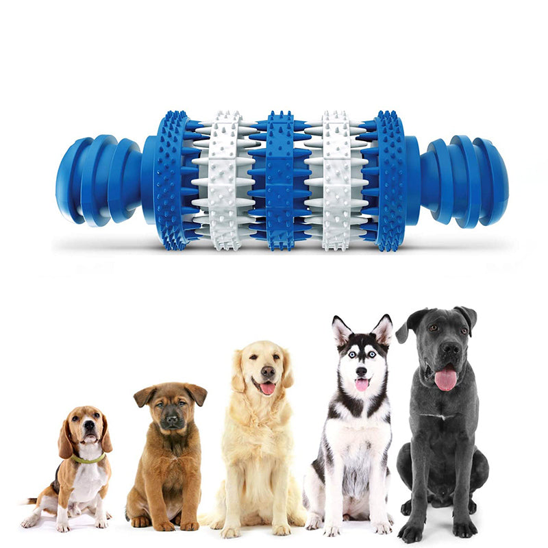 Rubber Dog Toy for Teeth Cleaning and Food Dispensing