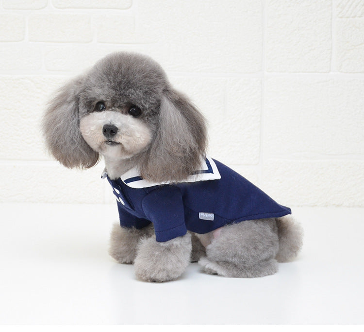Pet Dog Sailor Outfit for Autumn/Winter Apparel