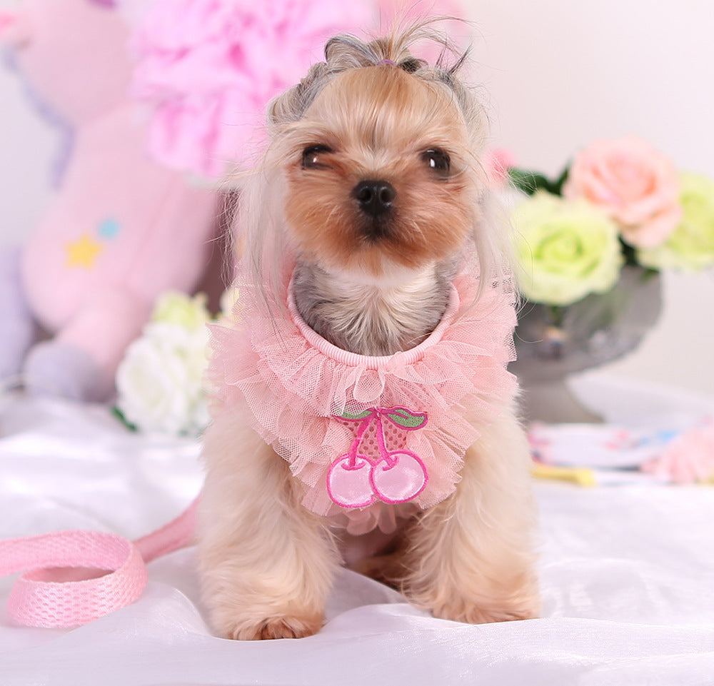 MKO Cute Lace Dog Harness Leash for Pets