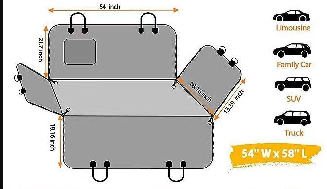 Waterproof Pet Car Back Seat Cover