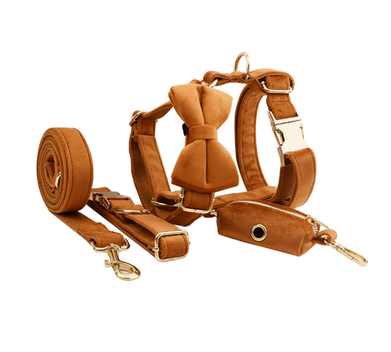Velvet Fabric Dog Collar for Pets - view 5