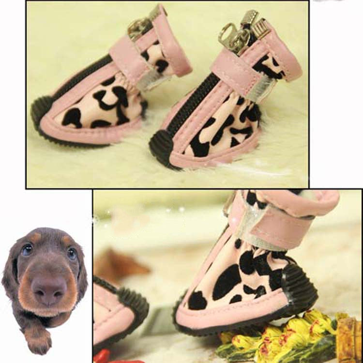 Leopard Print PU Pet Shoes in New Fashion Design