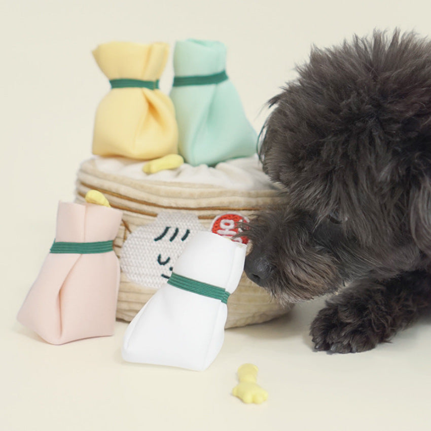 Korean Style Dog Toy - Cute Dumpling Design