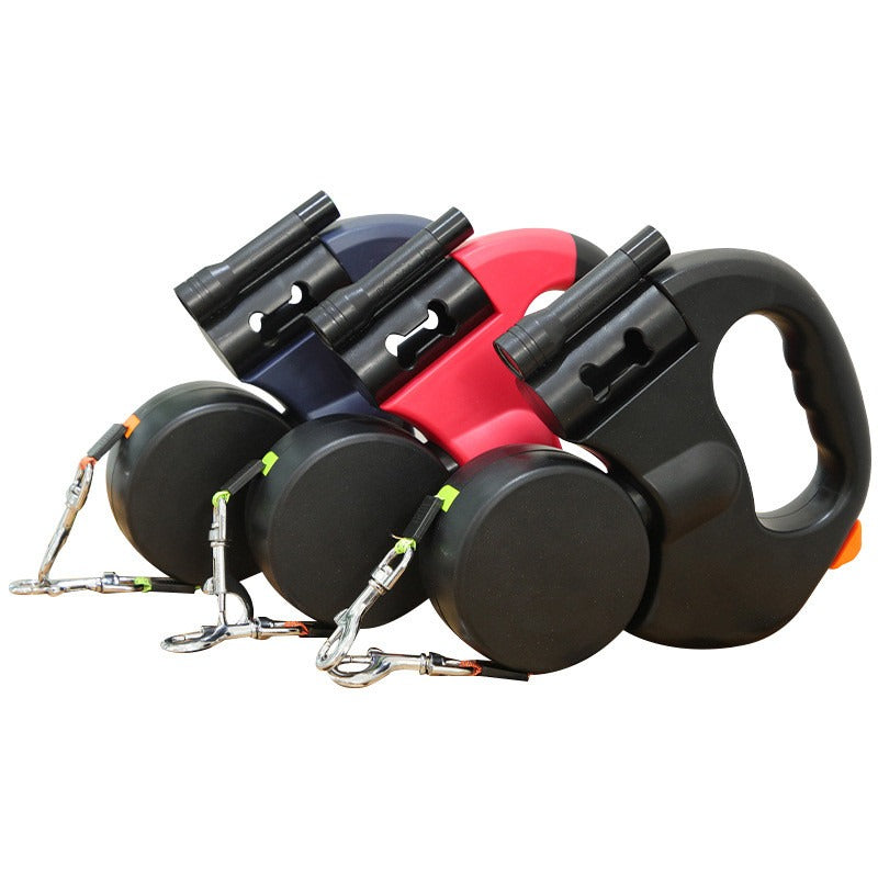 Dual Retractable Dog Leash with Light