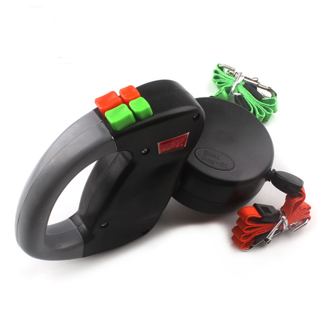 Dual-Head Dog Leash with Automatic Retractable Strap