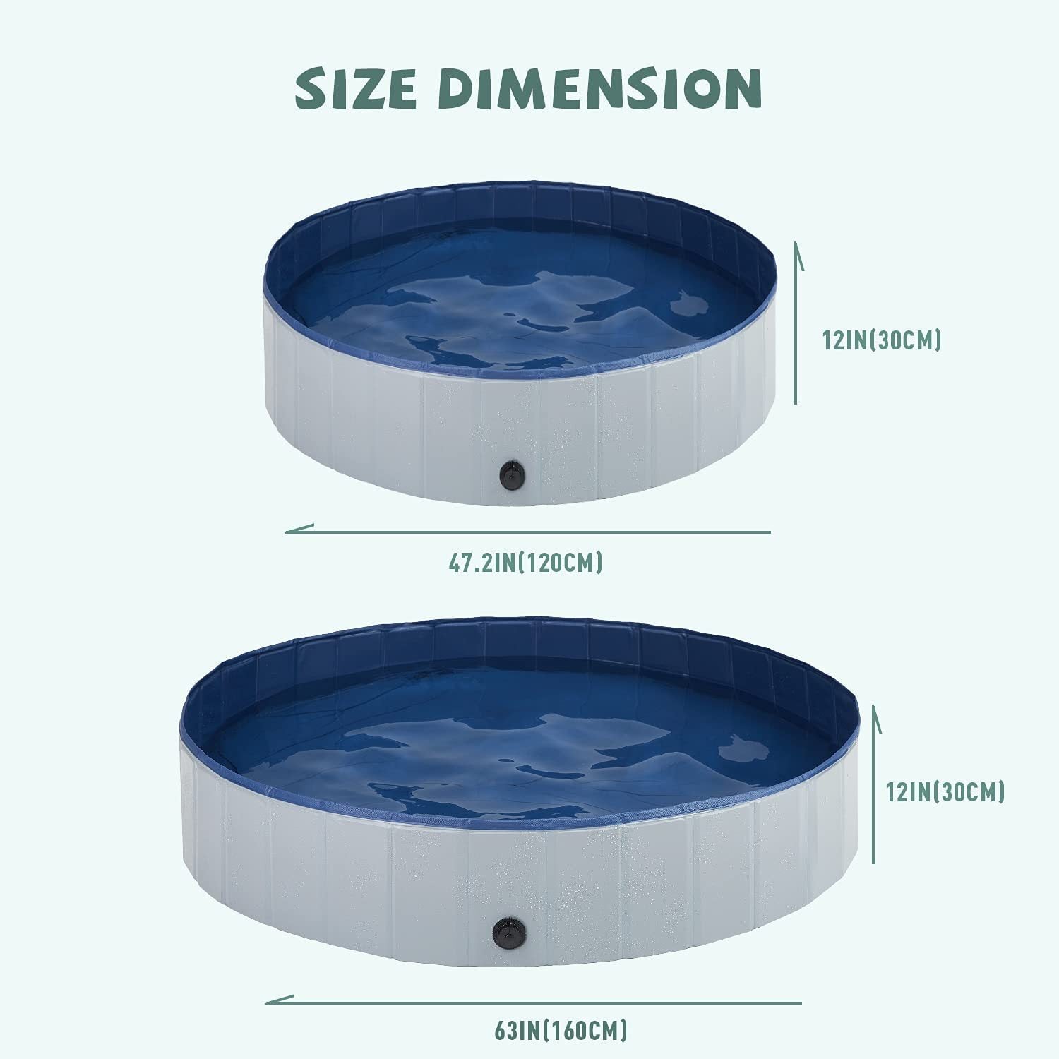 Foldable Pet Pool with Free Zipper Bag