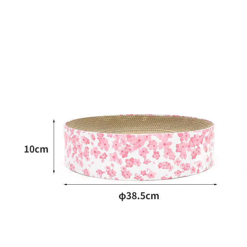 Large Round Cat Scratch Board and Toy with Corrugated Paper