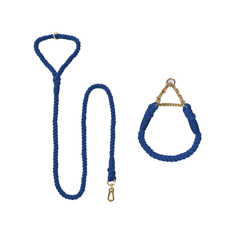 Woven Cotton Dog Leash and Collar Set