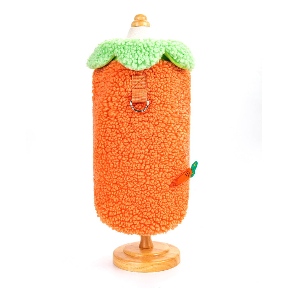 Korean Style Lace Warm Pet Clothes with Lotus Leaf Design