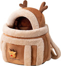 Plush Reindeer Pet Carrier Backpack with Hand Warmers