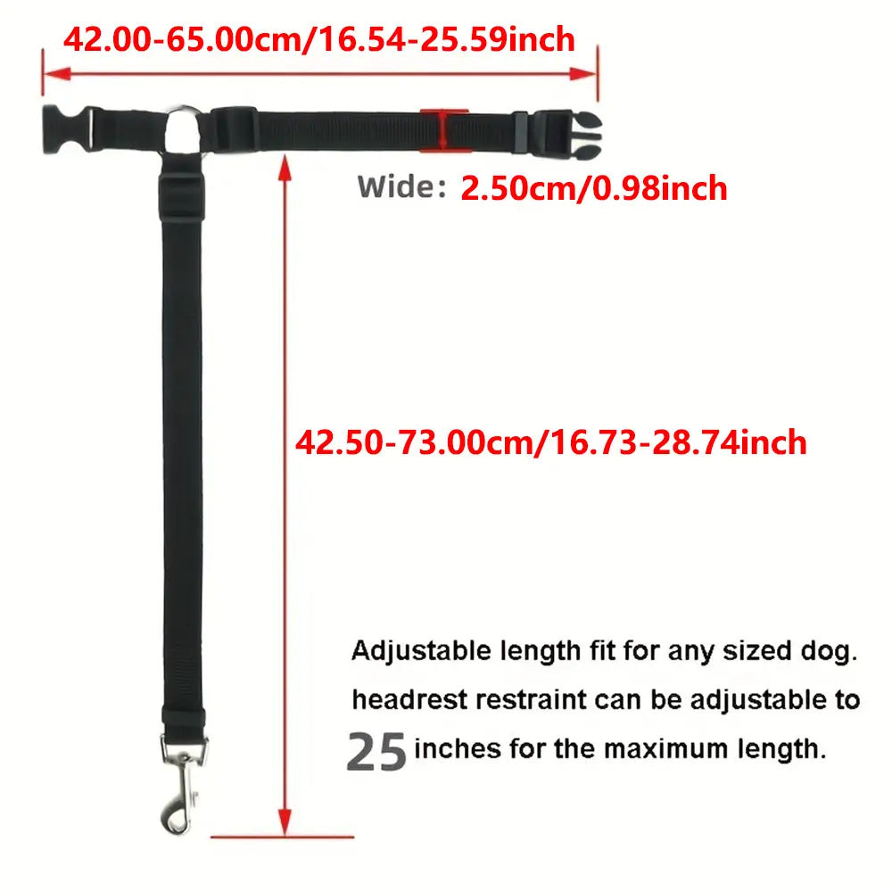 Adjustable 2-in-1 Pet Car Seat Belt & Leash