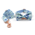 Blueberry Pet Collar with Rose Gold Buckle and Leash