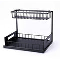 Tidy Tray™ Under Sink Organizer - Black | Stylish Metal Under Sink Organizers and Storage | Adjustable Under Sink Organizer Kitchen | Under Sink Organizer Bathroom & Under Cabinet Organizer