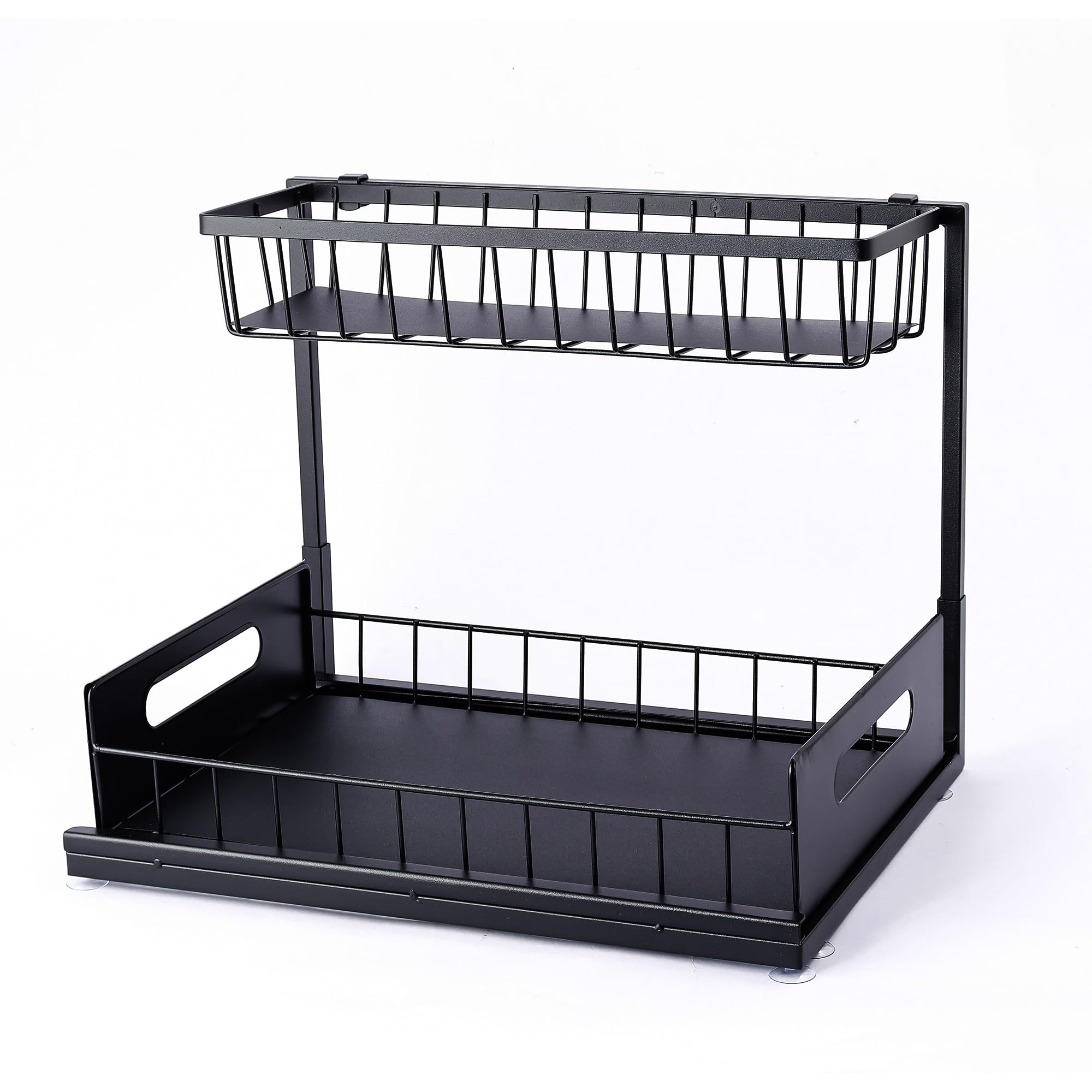 Tidy Tray™ Under Sink Organizer - Black | Stylish Metal Under Sink Organizers and Storage | Adjustable Under Sink Organizer Kitchen | Under Sink Organizer Bathroom & Under Cabinet Organizer
