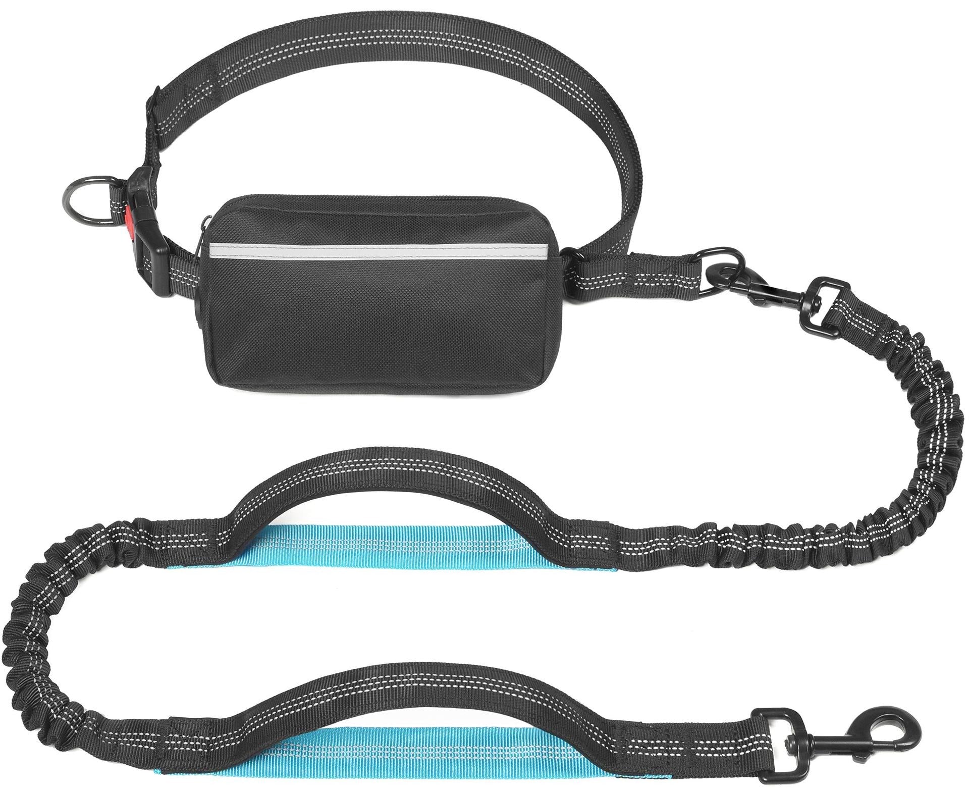 Reflective Hands-Free Dog Leash with Waist Pack
