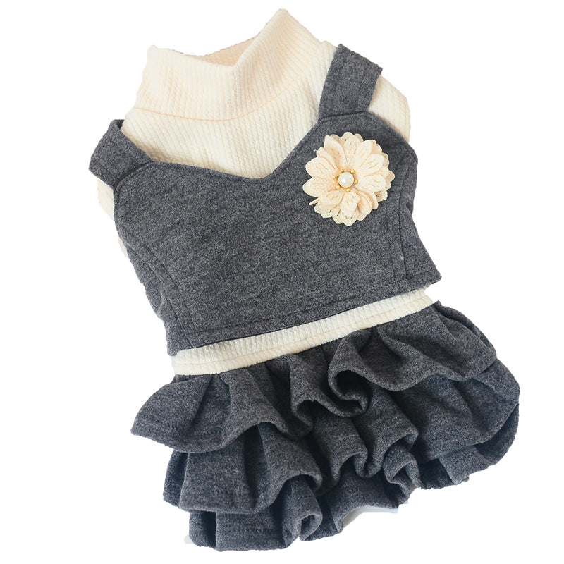Korean Woolen Princess Dress for Teddy Dog