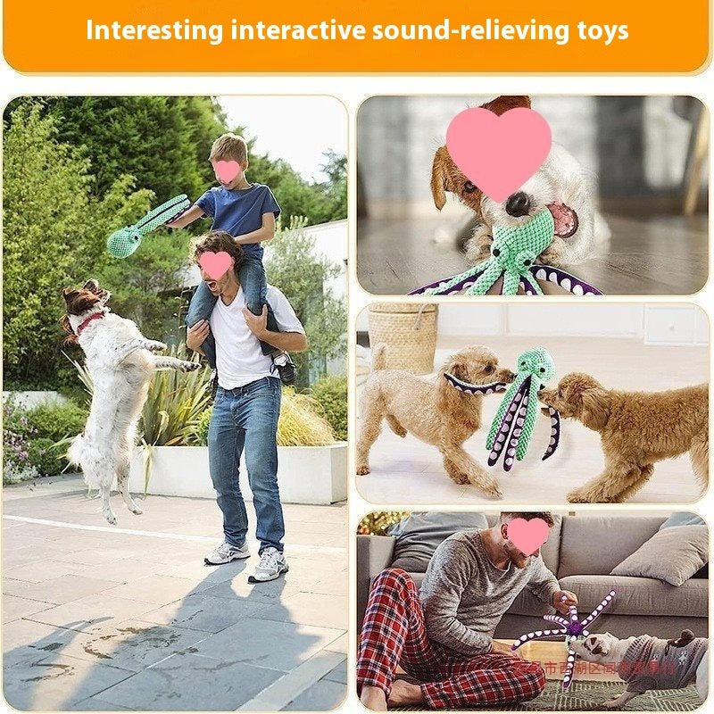 Plush Squeaky Octopus Pet Toy
