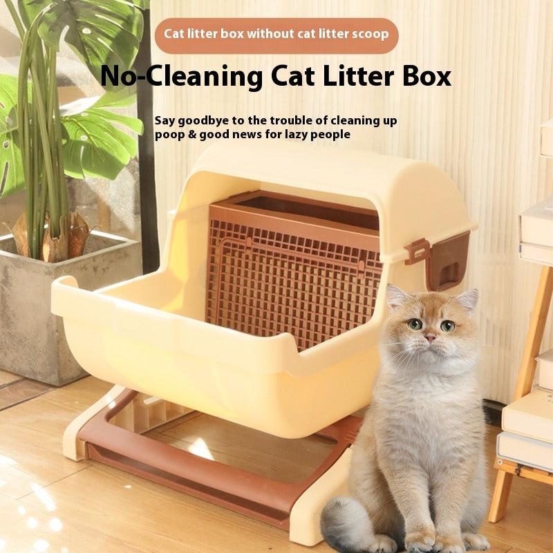 Open Tilting Cat Toilet Extra Large Litter Box
