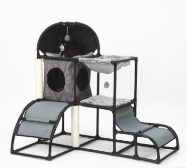 Multi-Functional Cat Tree with Sisal Rope and Bed