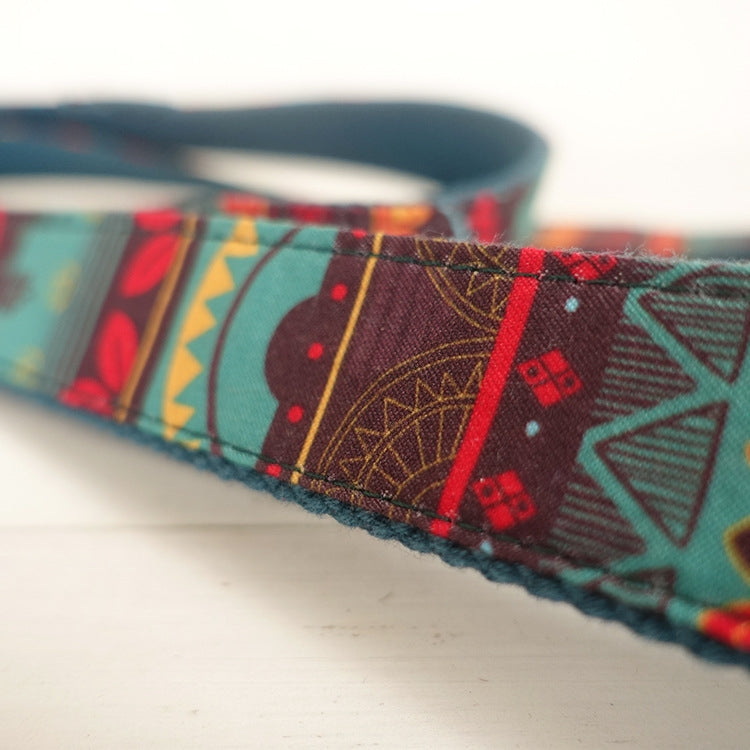 New Ethnic Style Dog Collar with Unique Pattern Leash