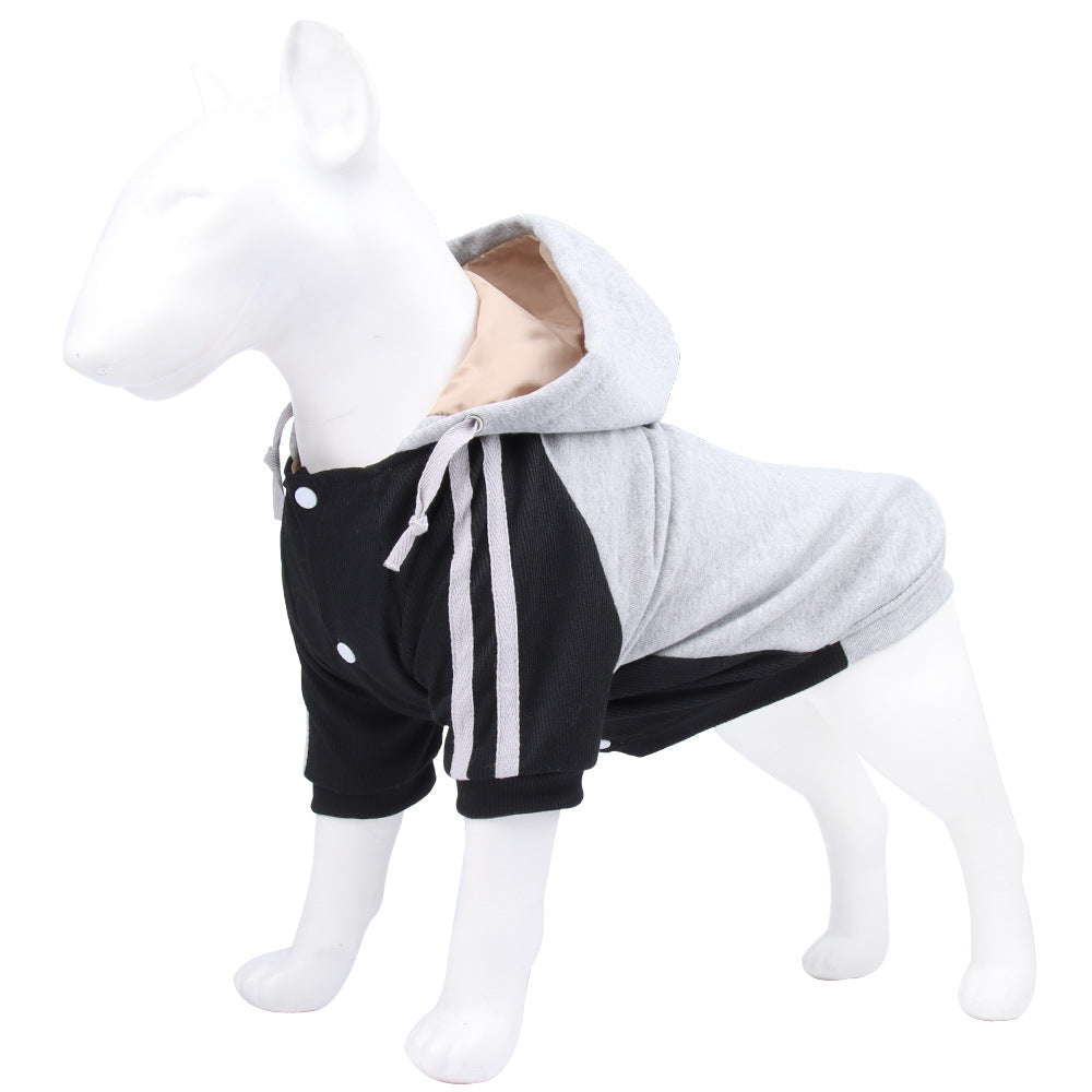 Striped Hooded Sweater for Autumn and Winter Dogs