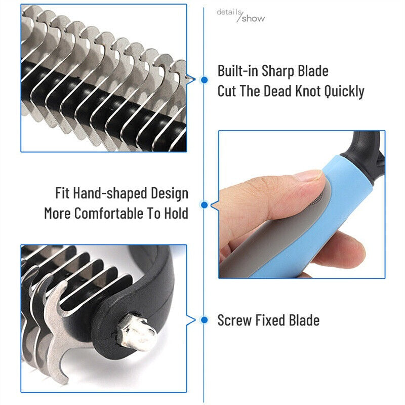 Double-Sided Pet Grooming Deshedding Brush