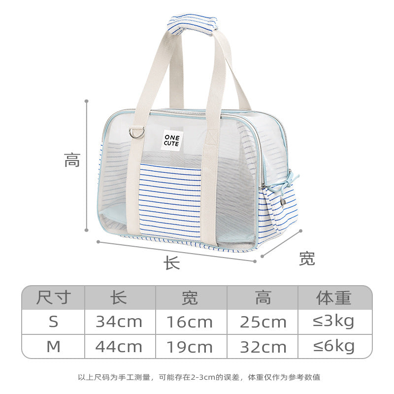 OneCUTE Summer Blue White Striped Pet Carrier Bag