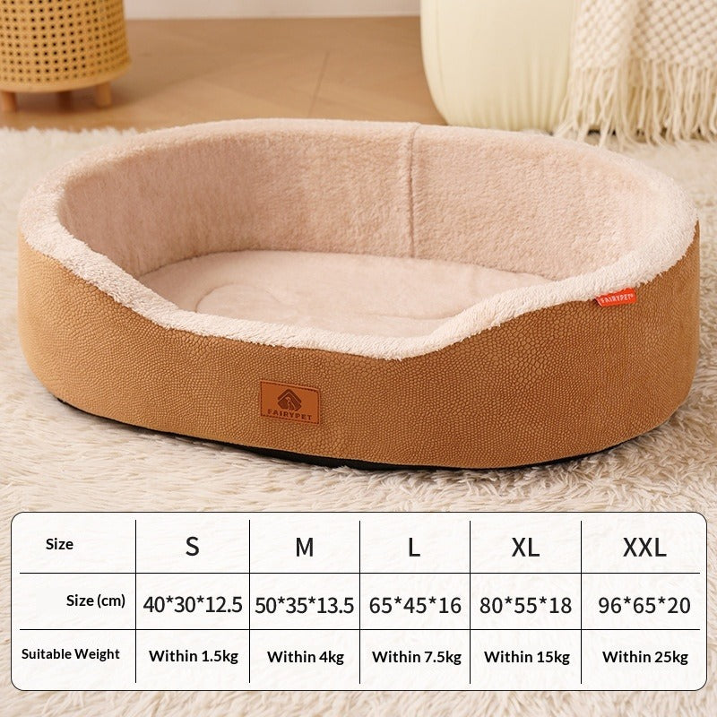 Universal Medium Dog Bed with Removable Leather Liner