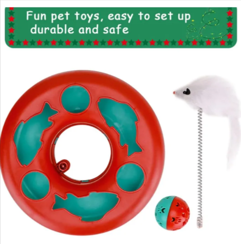 Interactive Cat Toy Roller Track with Balls & Mouse