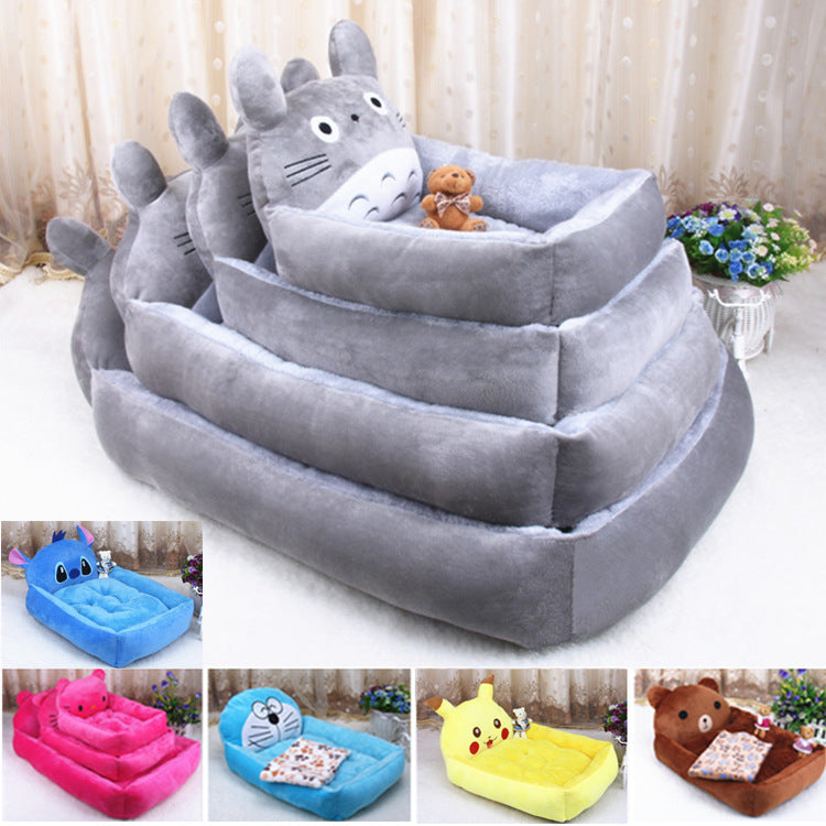 Cute Cartoon Dog Bed for Winter - Teddy & Samoyed