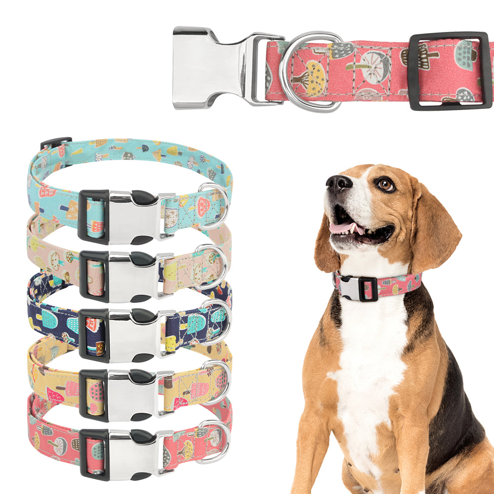Cartoon Pattern Cute Mushrooms Pet Collar for Dogs