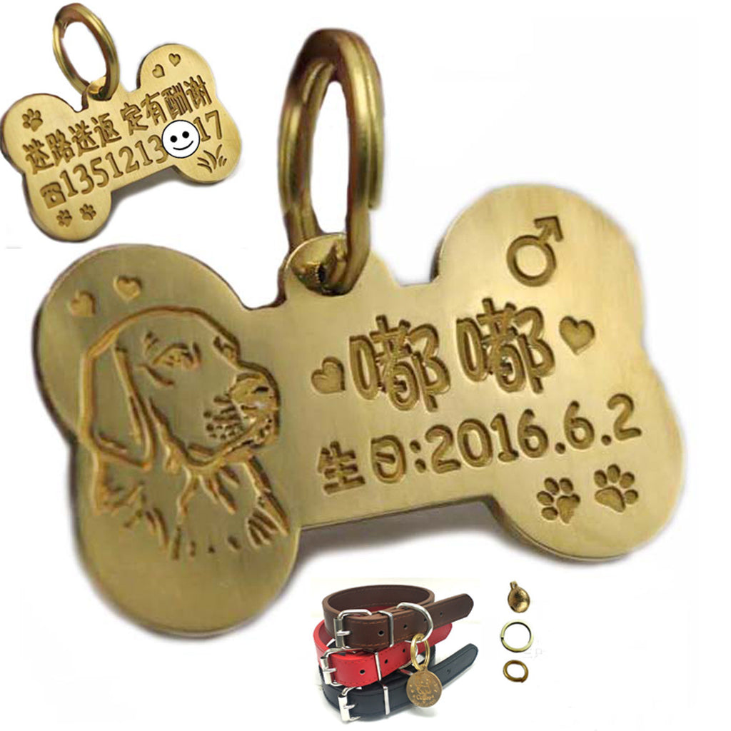Custom Engraved Metal Dog Tag for Pets (Teddy & Golden)