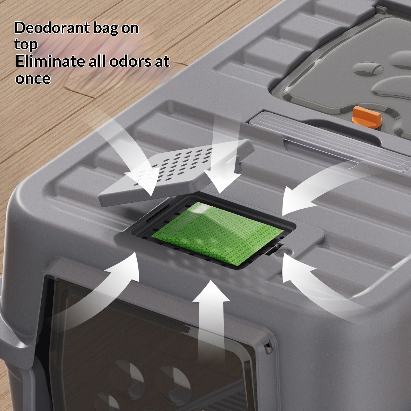 Odor Proof Fully Enclosed Cat Litter Box