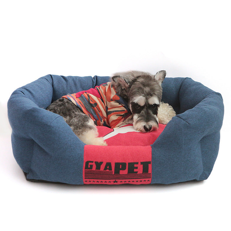 Striped Pet Nest for All Dog Sizes: Large, Medium, Small