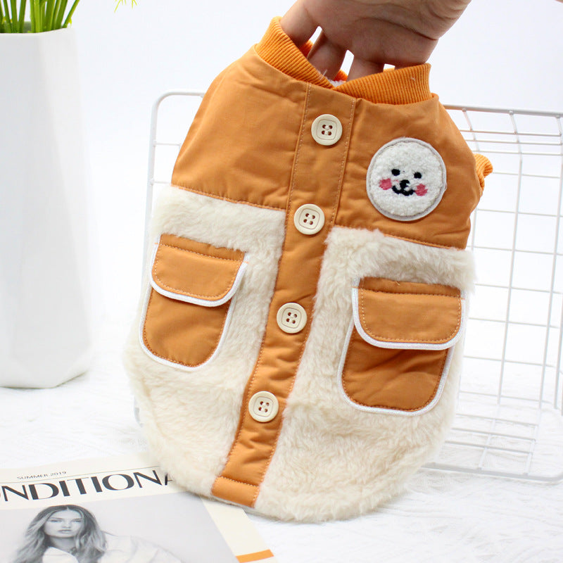 Warm Dog Jacket with Double Pockets and Padding