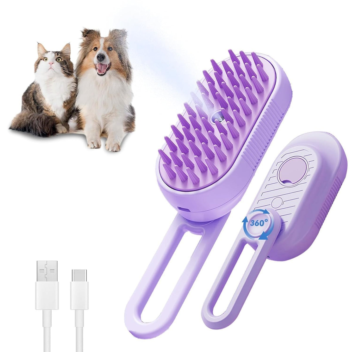3-in-1 Cat Steam Grooming Brush