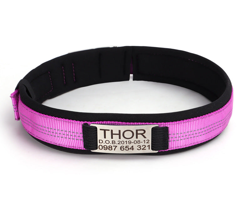 Engraved Anti-Loss Collar with Diving Material Needle Buckle