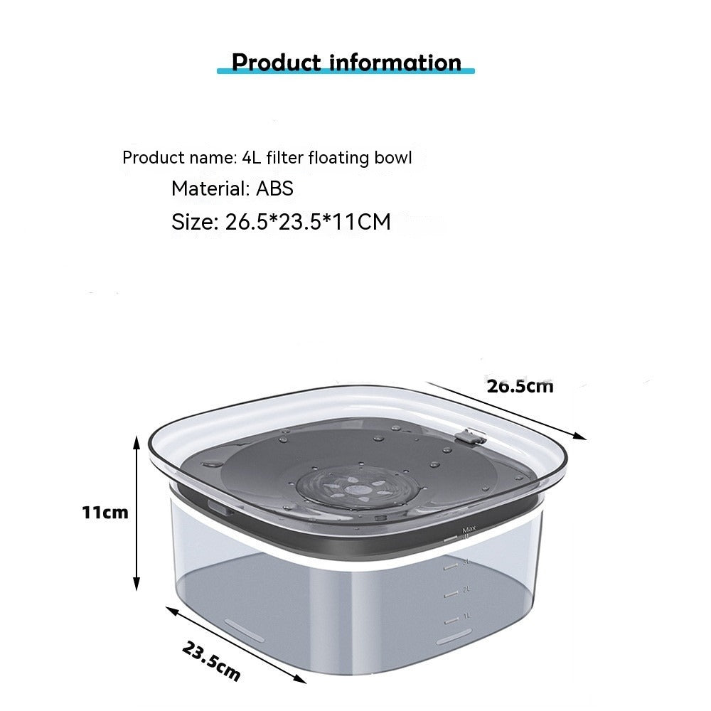 Spill-Proof Slow-Feed Pet Water Bowl (2L & 4L)