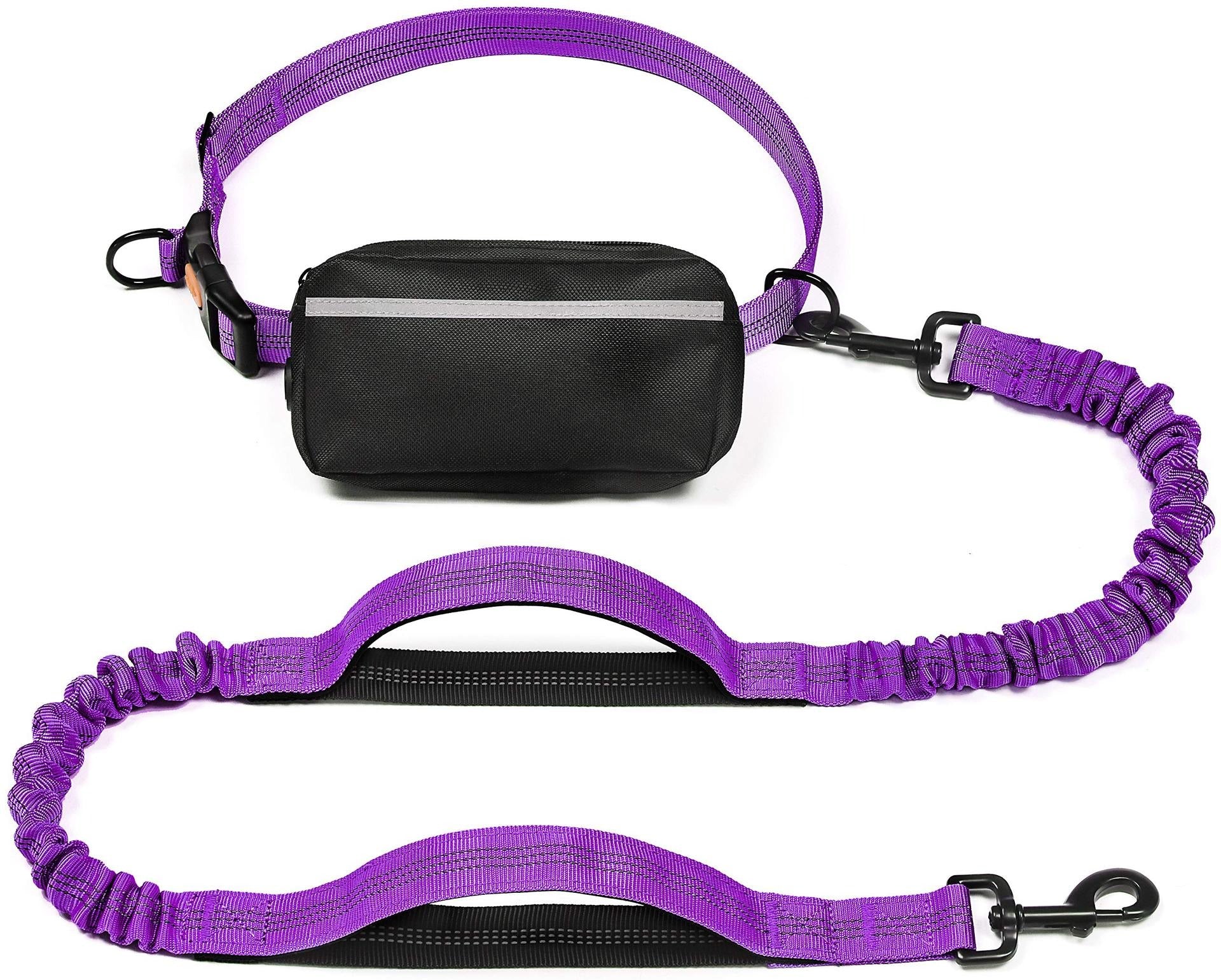 Reflective Hands-Free Dog Leash with Waist Pack