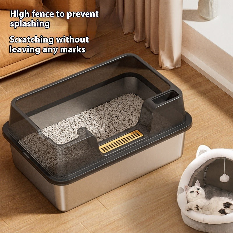 Stainless Steel Semi-Closed Litter Box