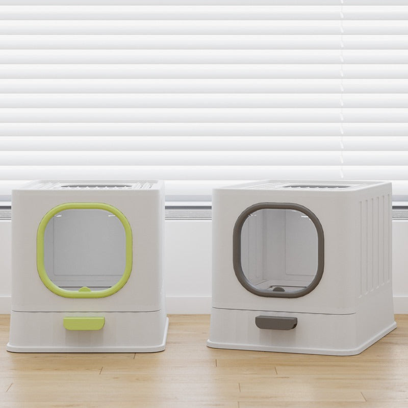 Large Enclosed Folding Cat Litter Box