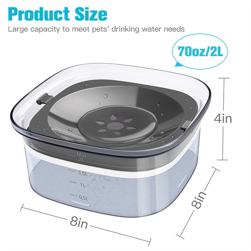 Spill-Proof Slow-Feed Pet Water Bowl (2L & 4L)