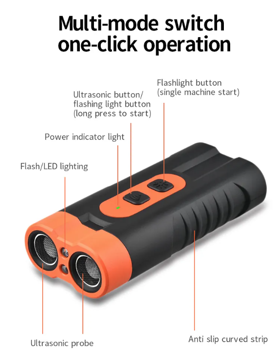 Dual-Head Ultrasonic Dog Bark Stopper & Training Torch