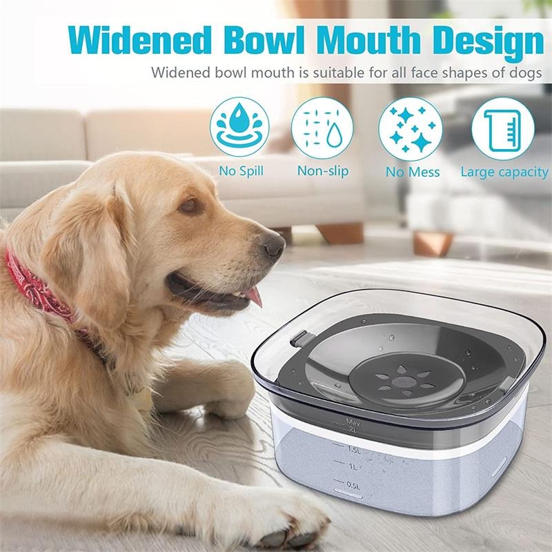 Spill-Proof Slow-Feed Pet Water Bowl (2L & 4L)