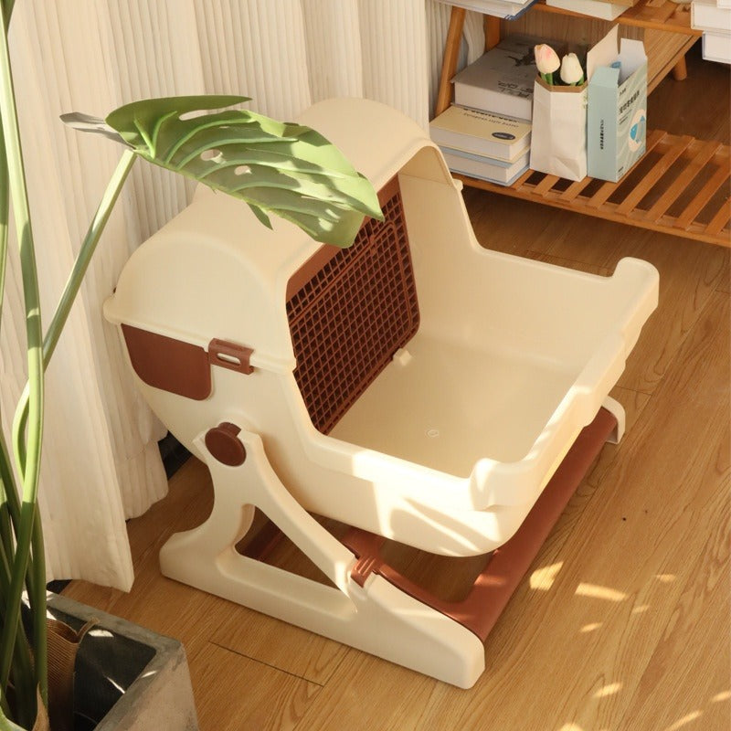 Open Tilting Cat Toilet Extra Large Litter Box