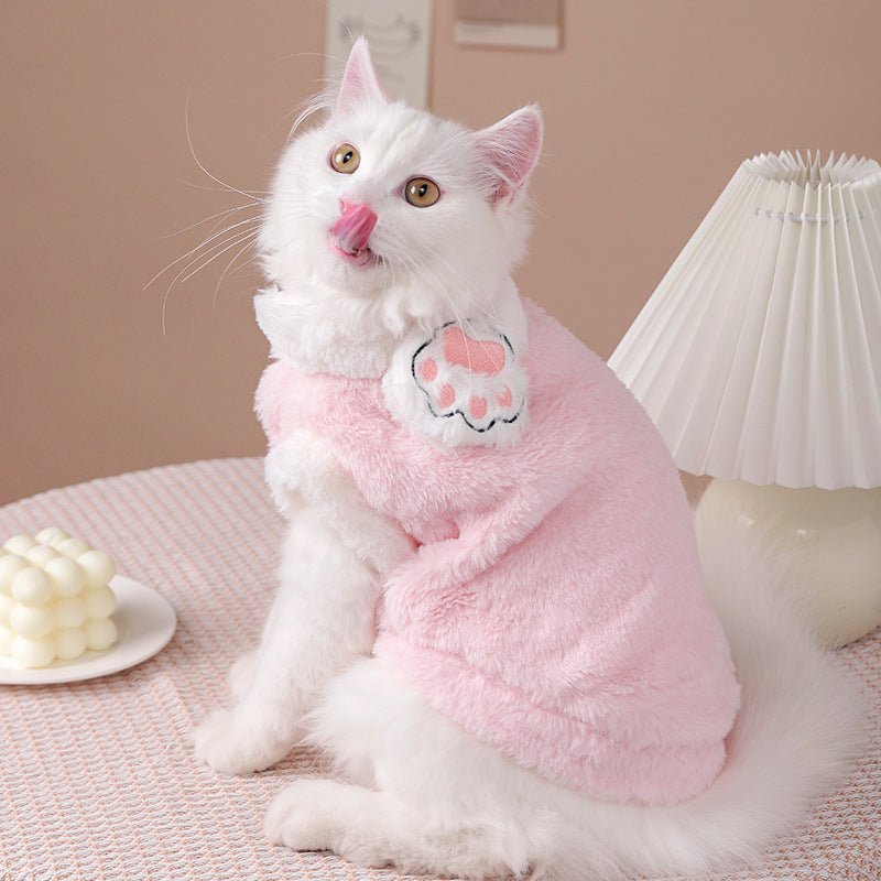 Sleeveless Winter Cat Clothes for Warmth & Hair Loss