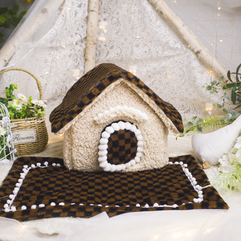 Winter Cozy Dog House for Small Breeds and Cats