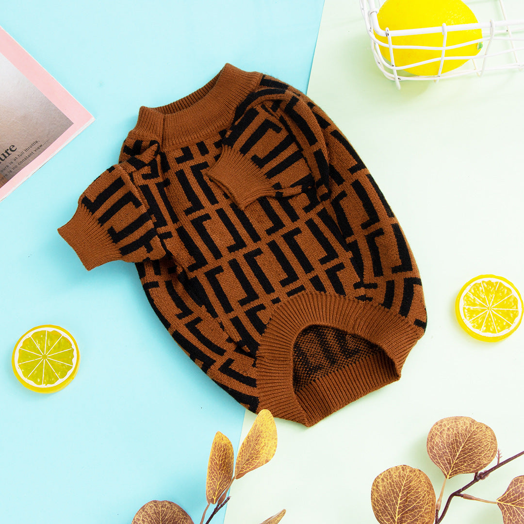 Fashion Letter Dog Sweater Coat