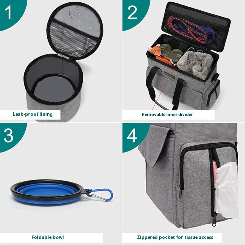 Dog Travel Backpack Set