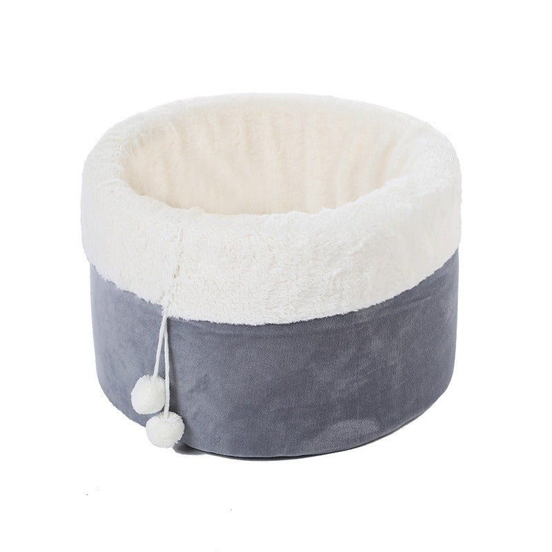 Winter Plush Cat Bed
